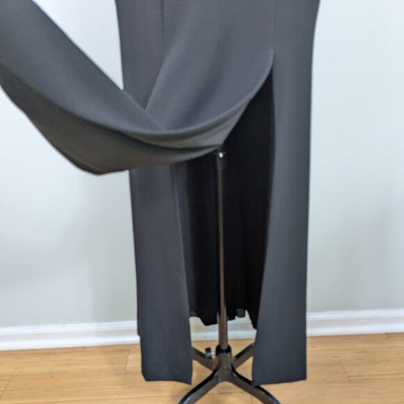 BCBG Lace Maxi Dress Prom Gown 10 Black Sleeve Y2K Empire Sheath Glam Classic - Picture 4 of 8